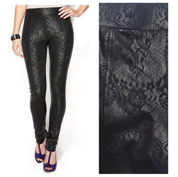 INC International Concepts Pants - NWT! Black Lace Print Skinny Pants
